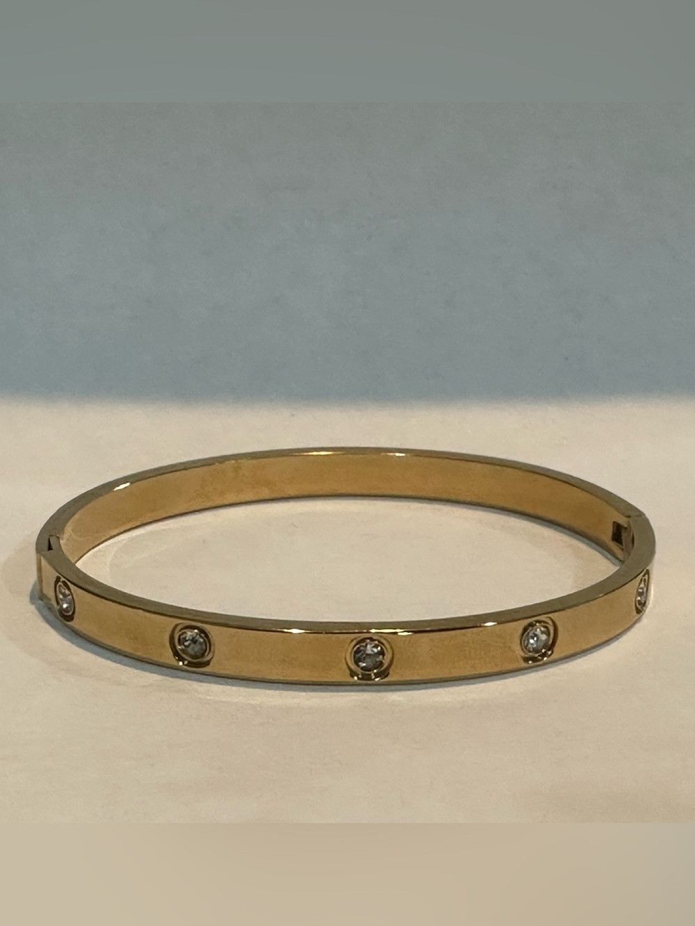Gold-Tone Crystal Accent Bangle Bracelet
